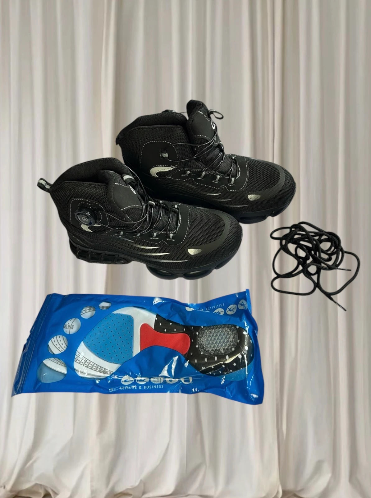 Black Steel Toe Work Safety Boots - Durable Dial Lacing Shoes 38 BNWT - Image 4