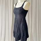 Linen Blend Mini Dress - Dotti Button Front Empire Waist XS - Image 3