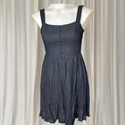 Linen Blend Mini Dress - Dotti Button Front Empire Waist XS - Image 1