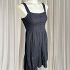 Linen Blend Mini Dress - Dotti Button Front Empire Waist XS - Image 2