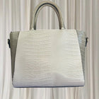 VALENTINO Handbags Y2K Crocodile-Effect Handbag - Elegant Beige Carryall - Image 3