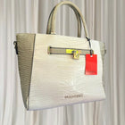 VALENTINO Handbags Y2K Crocodile-Effect Handbag - Elegant Beige Carryall - Image 2