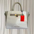 VALENTINO Handbags Y2K Crocodile-Effect Handbag - Elegant Beige Carryall - Image 1