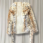 Vintage 2000s Faux Fur Leopard Print Belted Jacket Size Small - Image 4