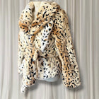 Vintage 2000s Faux Fur Leopard Print Belted Jacket Size Small - Image 3