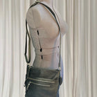 Genuine Leather Zip Crossbody Bag - Versatile Black Everyday Accessory - Image 1