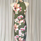 Jayson Brunsdon Floral Halter Neck Dress - Olive Green Magnolia Print M - Image 5