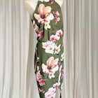 Jayson Brunsdon Floral Halter Neck Dress - Olive Green Magnolia Print M - Image 4