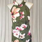 Jayson Brunsdon Floral Halter Neck Dress - Olive Green Magnolia Print M - Image 2