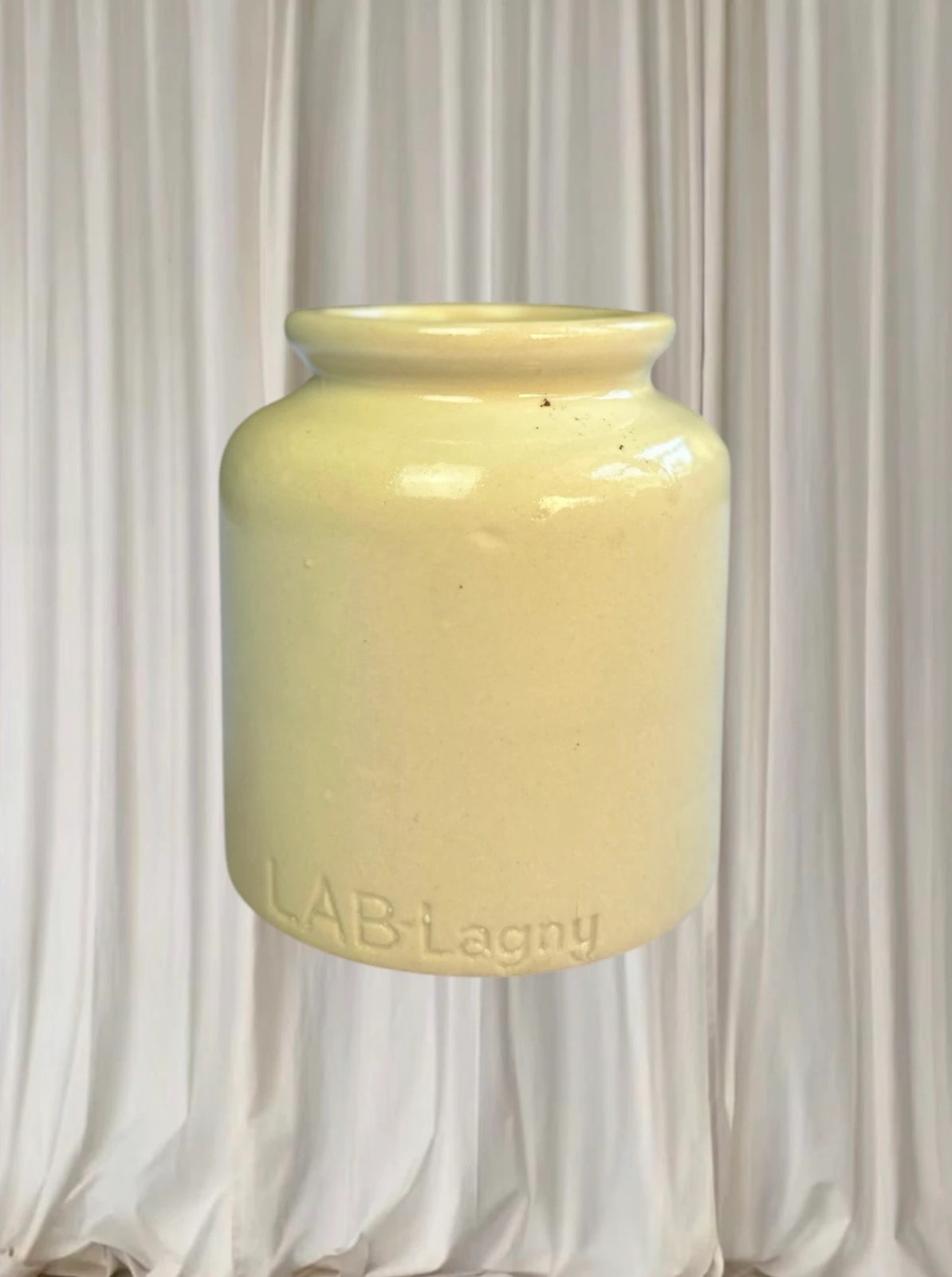 LAB-Lagny Stoneware Crock - Authentic Vintage French Mustard Pot - Image 1