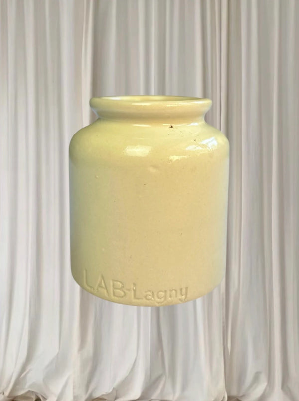 LAB-Lagny Stoneware Crock - Authentic Vintage French Mustard Pot - Image 1