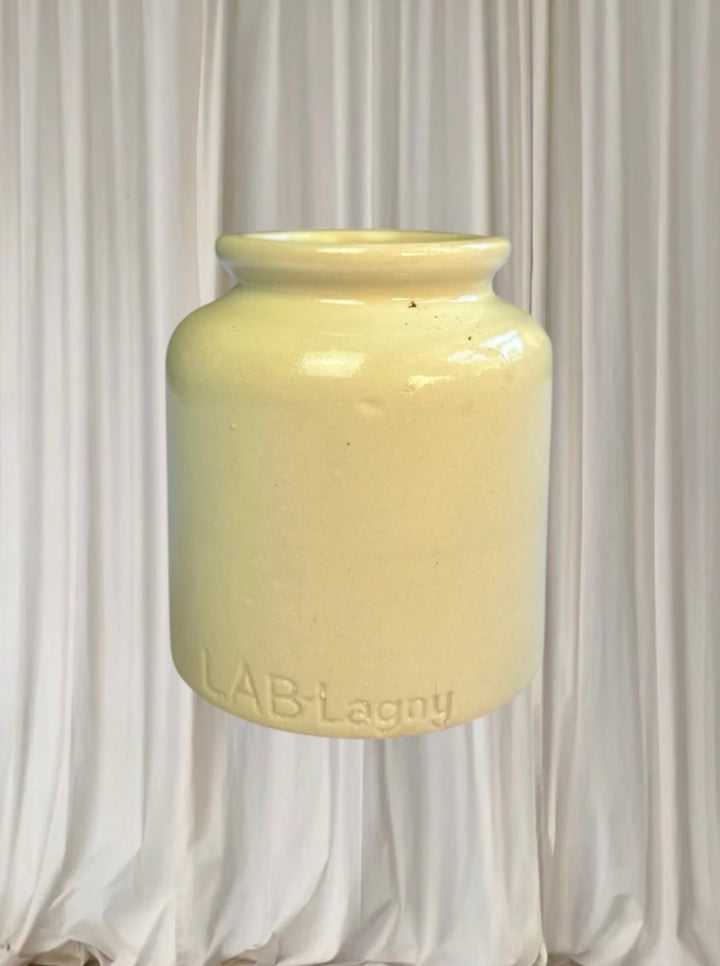 LAB-Lagny Stoneware Crock - Authentic Vintage French Mustard Pot - Image 1