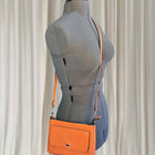Louenhide Crossbody Bag - Stylish Patterned Strap in Vibrant Orange - Image 2