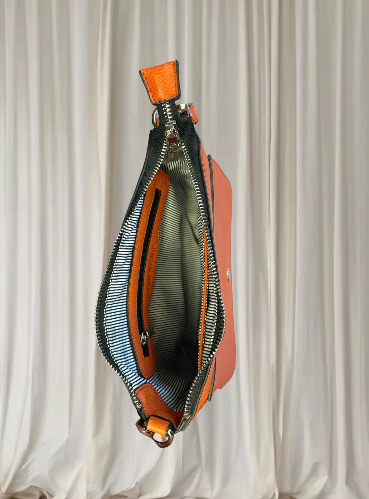 Louenhide Crossbody Bag - Stylish Patterned Strap in Vibrant Orange - Image 7