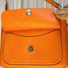 Louenhide Crossbody Bag - Stylish Patterned Strap in Vibrant Orange - Image 5