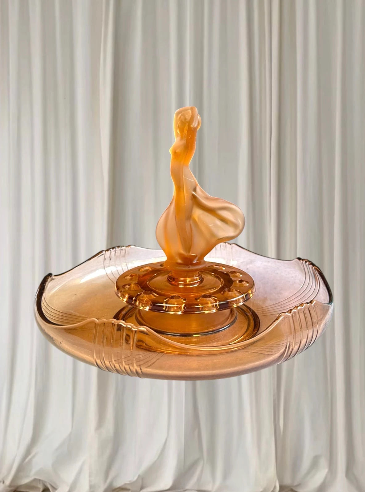 Vintage Art Deco Depression Glass Float Bowl Splash Josef Inwald Czech - Image 2