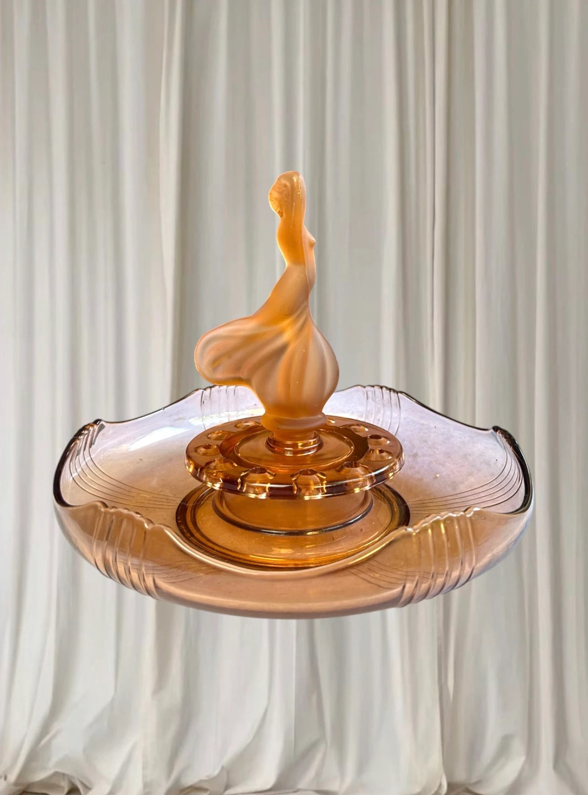 Vintage Art Deco Depression Glass Float Bowl Splash Josef Inwald Czech - Image 4
