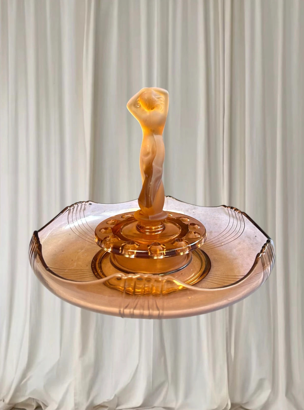 Vintage Art Deco Depression Glass Float Bowl Splash Josef Inwald Czech - Image 3