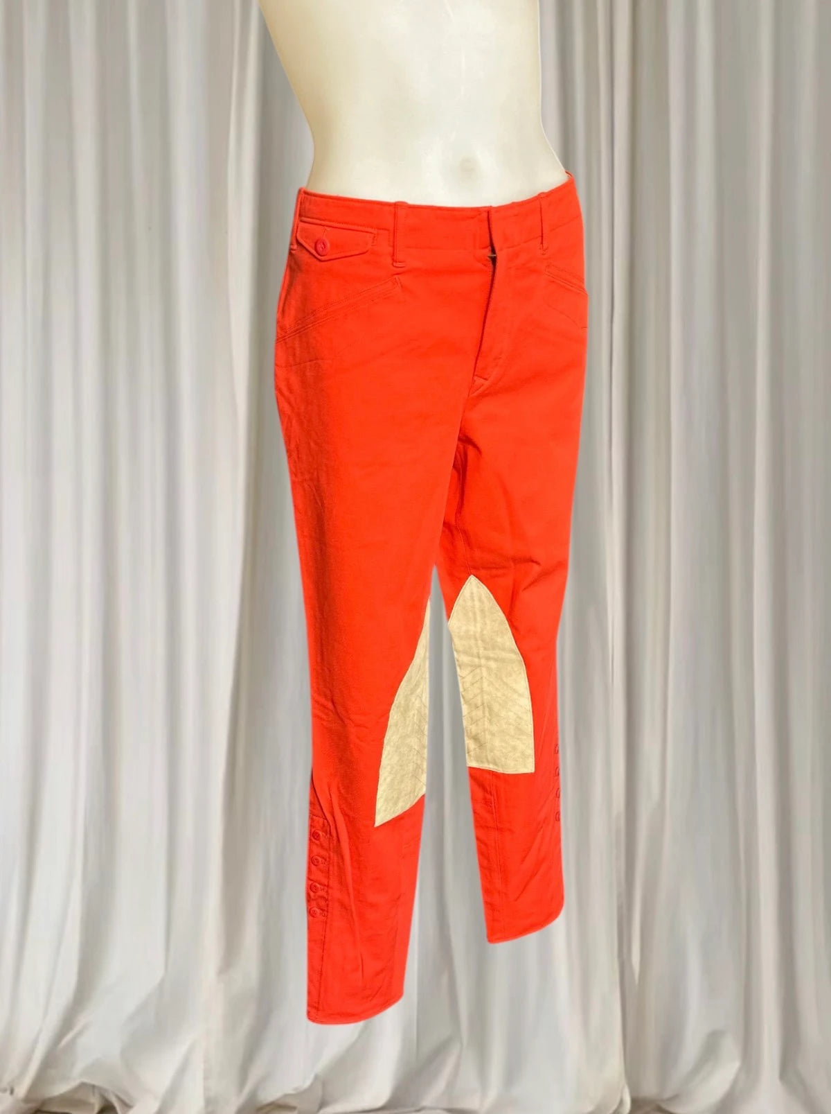 Ralph Lauren Women's Orange Riding Pants -Suede Knee Patch 12AU - Image 2