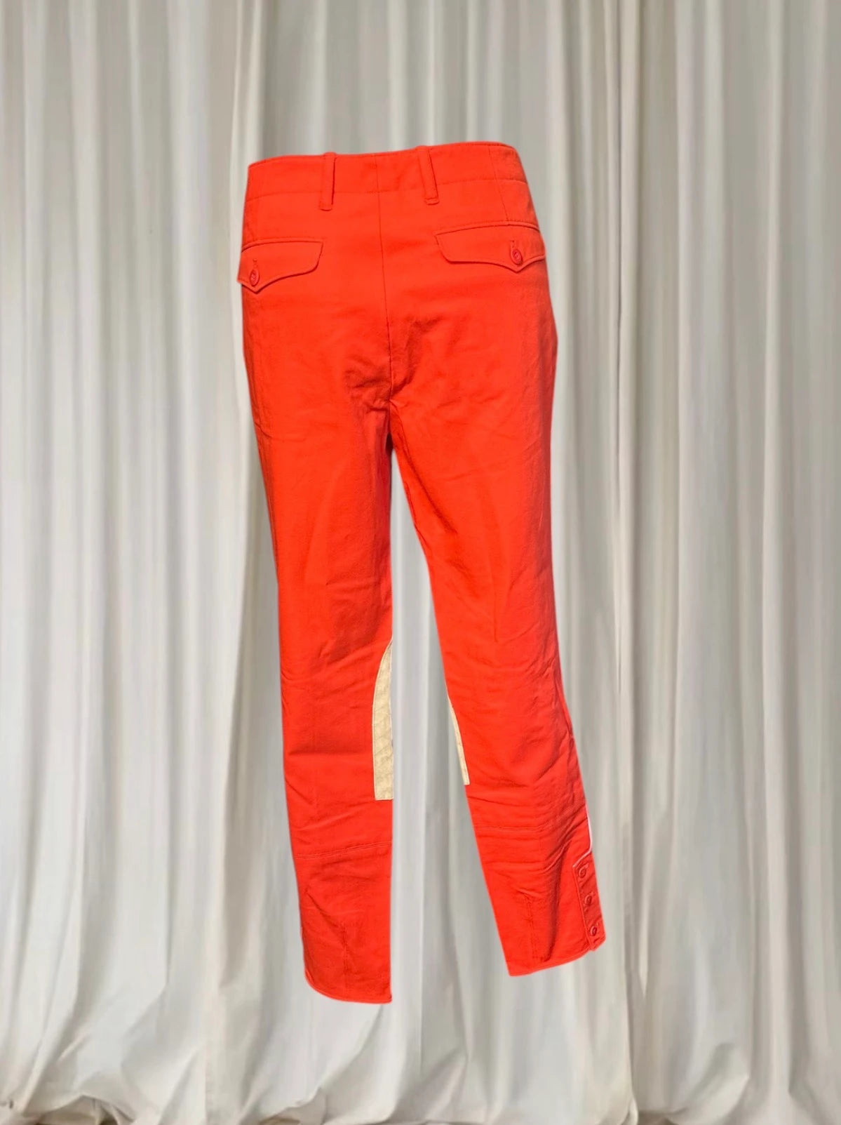 Ralph Lauren Women's Orange Riding Pants -Suede Knee Patch 12AU - Image 4