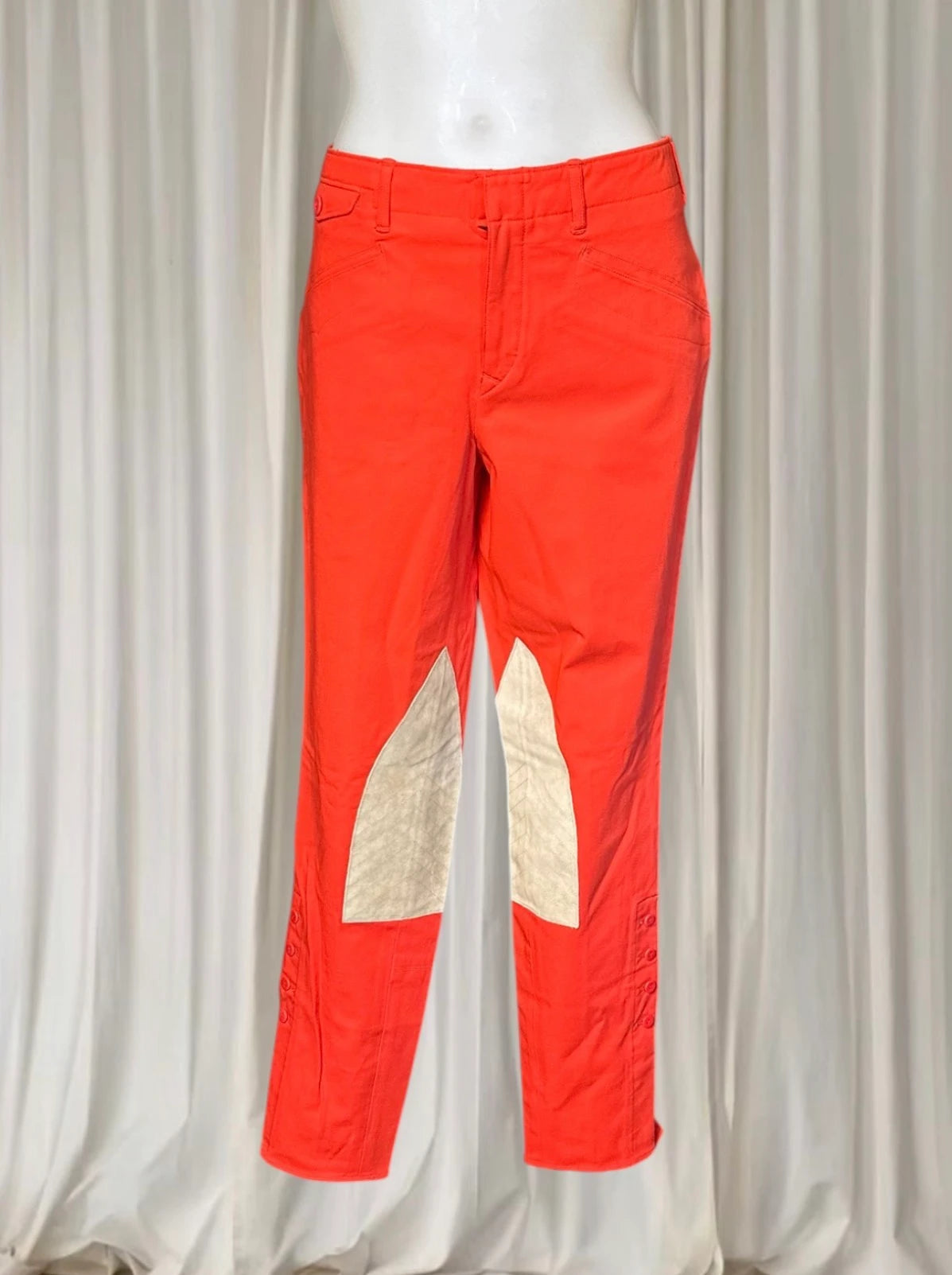 Ralph Lauren Women's Orange Riding Pants -Suede Knee Patch 12AU - Image 1