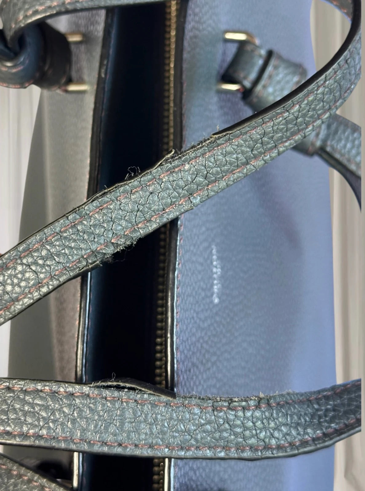 Oroton Estate Large Tote Handbag - Premium Pebbled Leather Grey  - Image 8