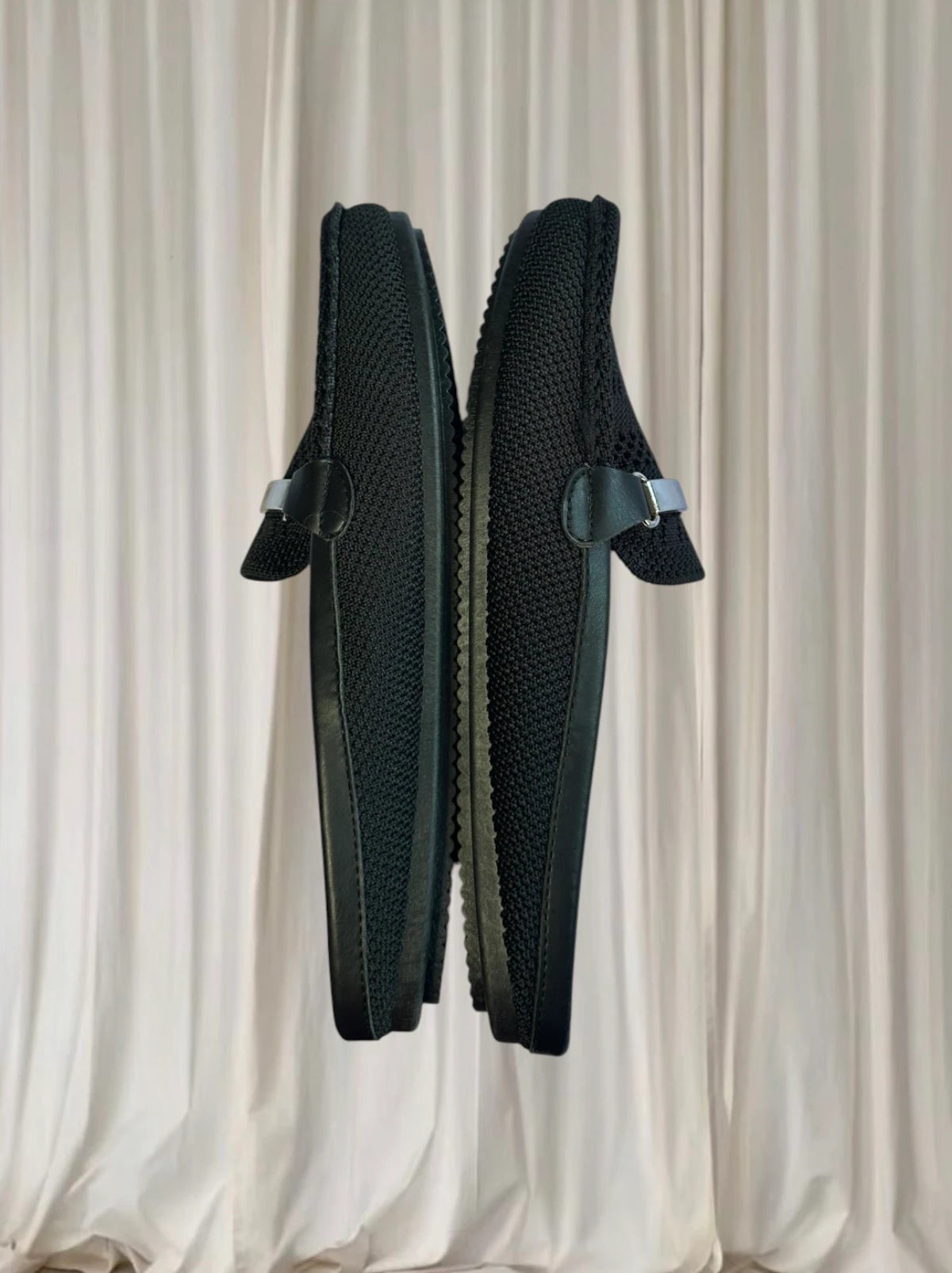 Gloria Vanderbilt Knit Mule Loafers - Comfortable Black Slip-On Flats 7.5 - Image 3