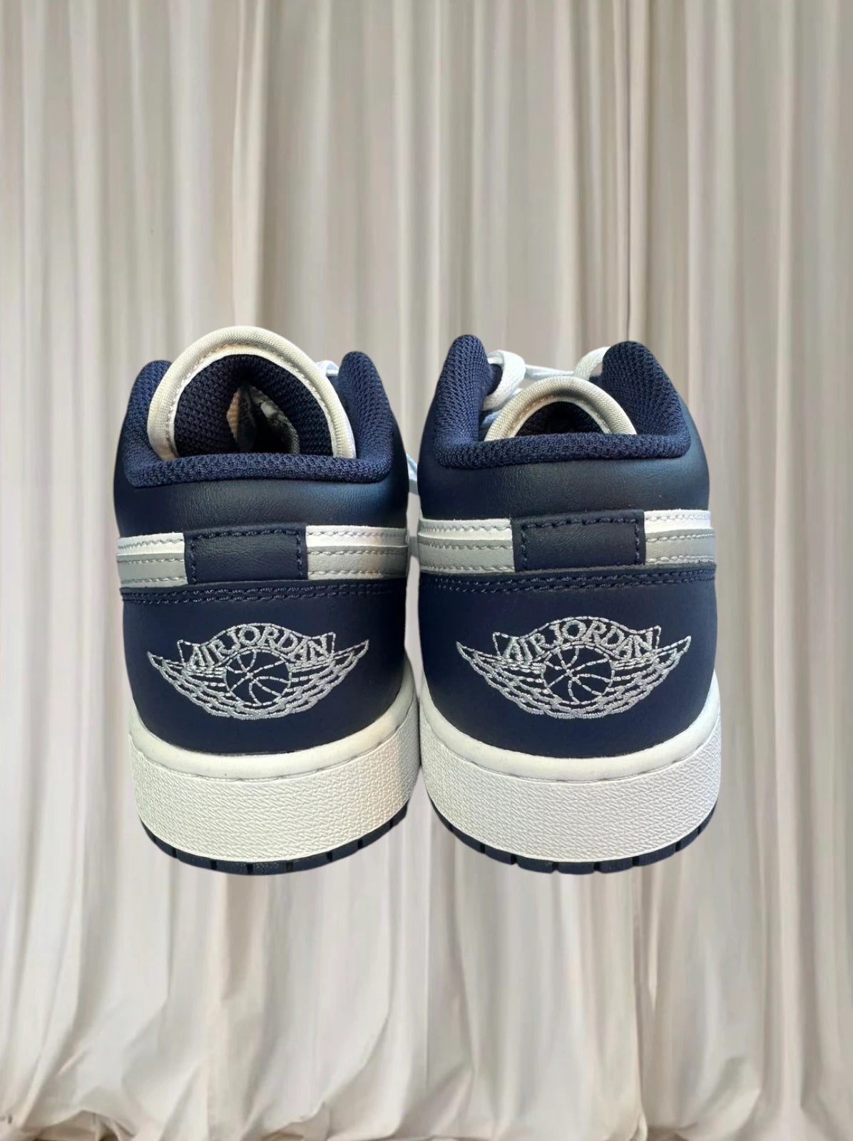 Nike Air Jordan 1 Low Sneakers - Midnight Navy and Grey US 5Y NEW - Image 5