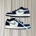 Nike Air Jordan 1 Low Sneakers - Midnight Navy and Grey US 5Y NEW - Image 2