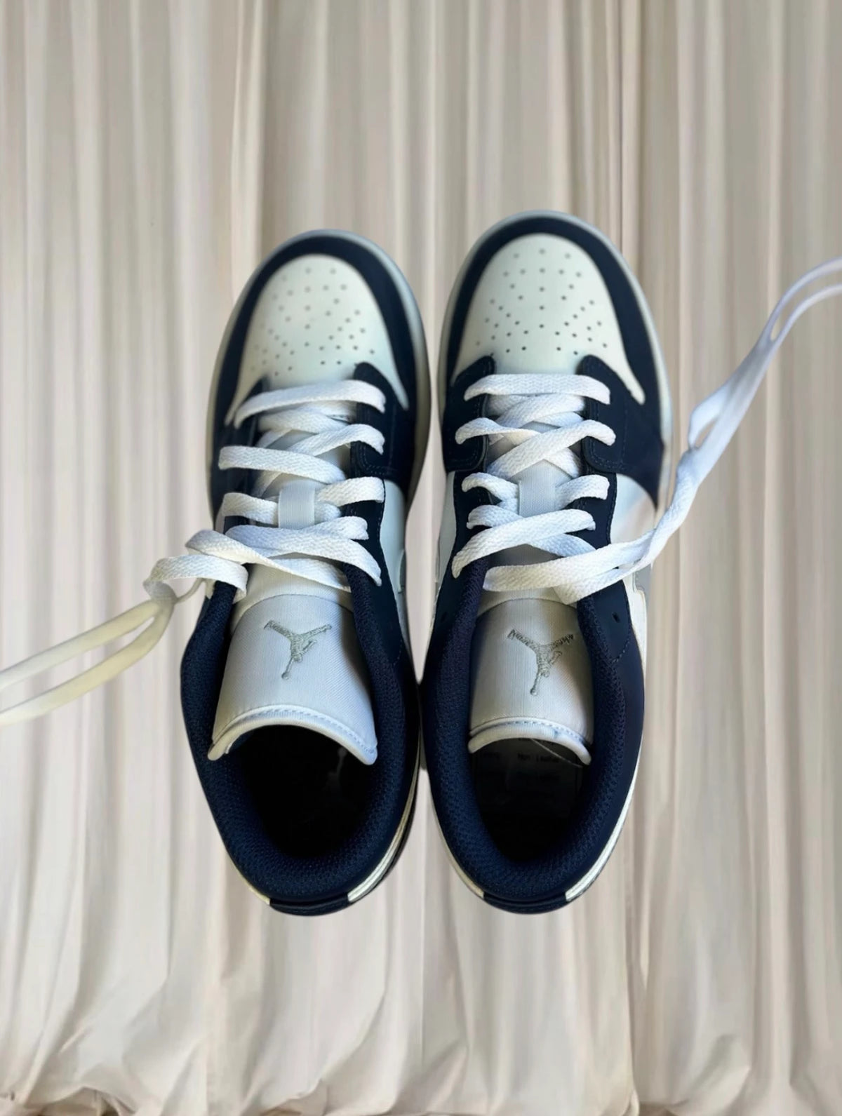 Nike Air Jordan 1 Low Sneakers - Midnight Navy and Grey US 5Y NEW - Image 4