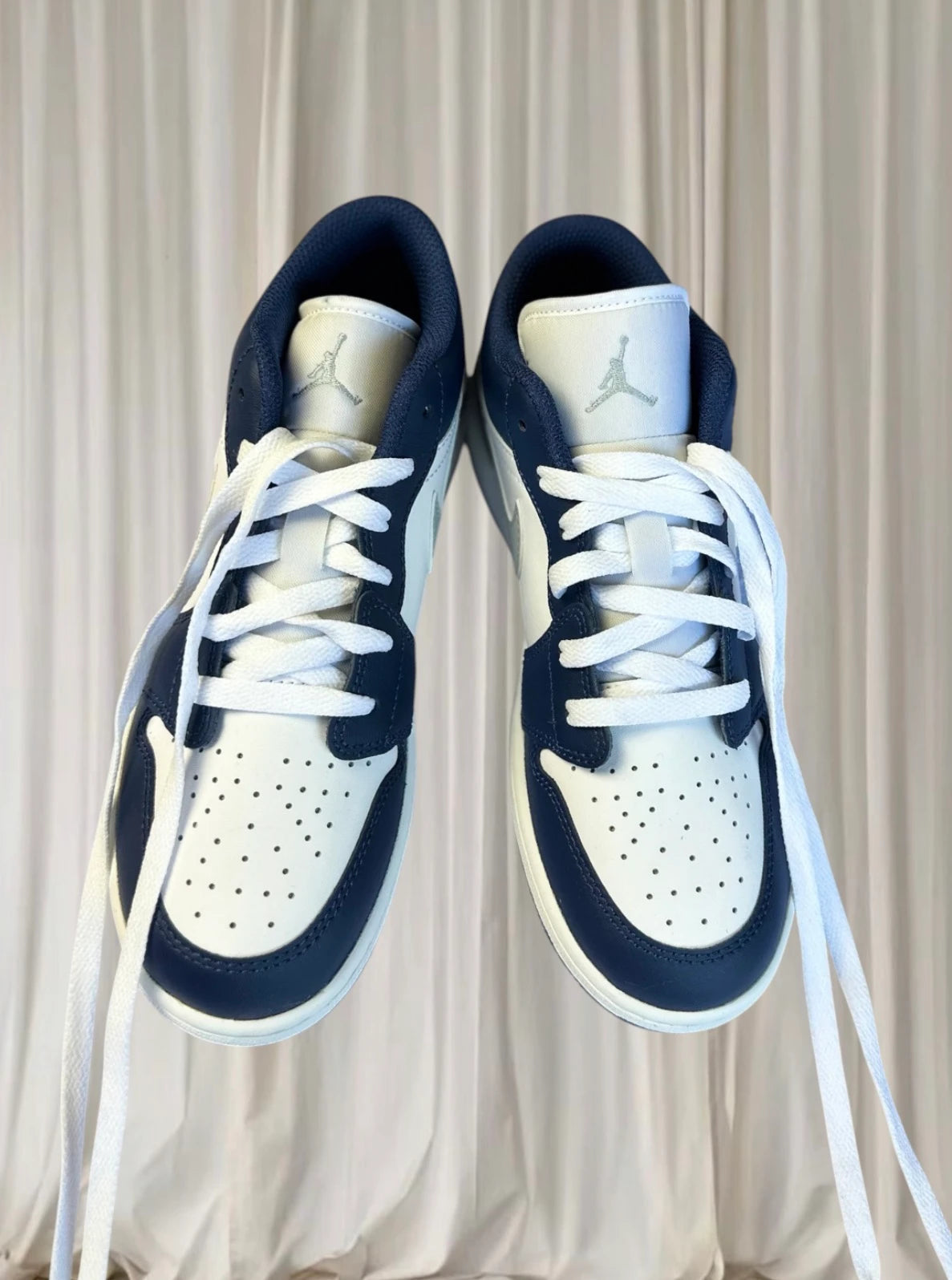 Nike Air Jordan 1 Low Sneakers - Midnight Navy and Grey US 5Y NEW - Image 3