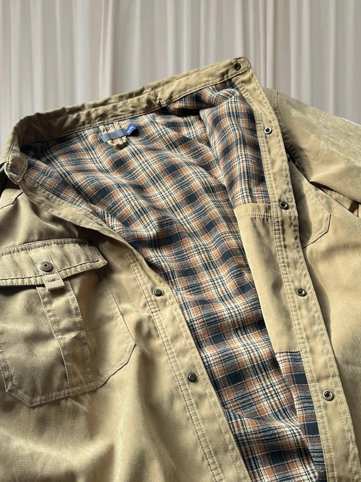 The North Face Shirt Jacket - Durable Tan Corduroy Button-Up 2XL - Image 6