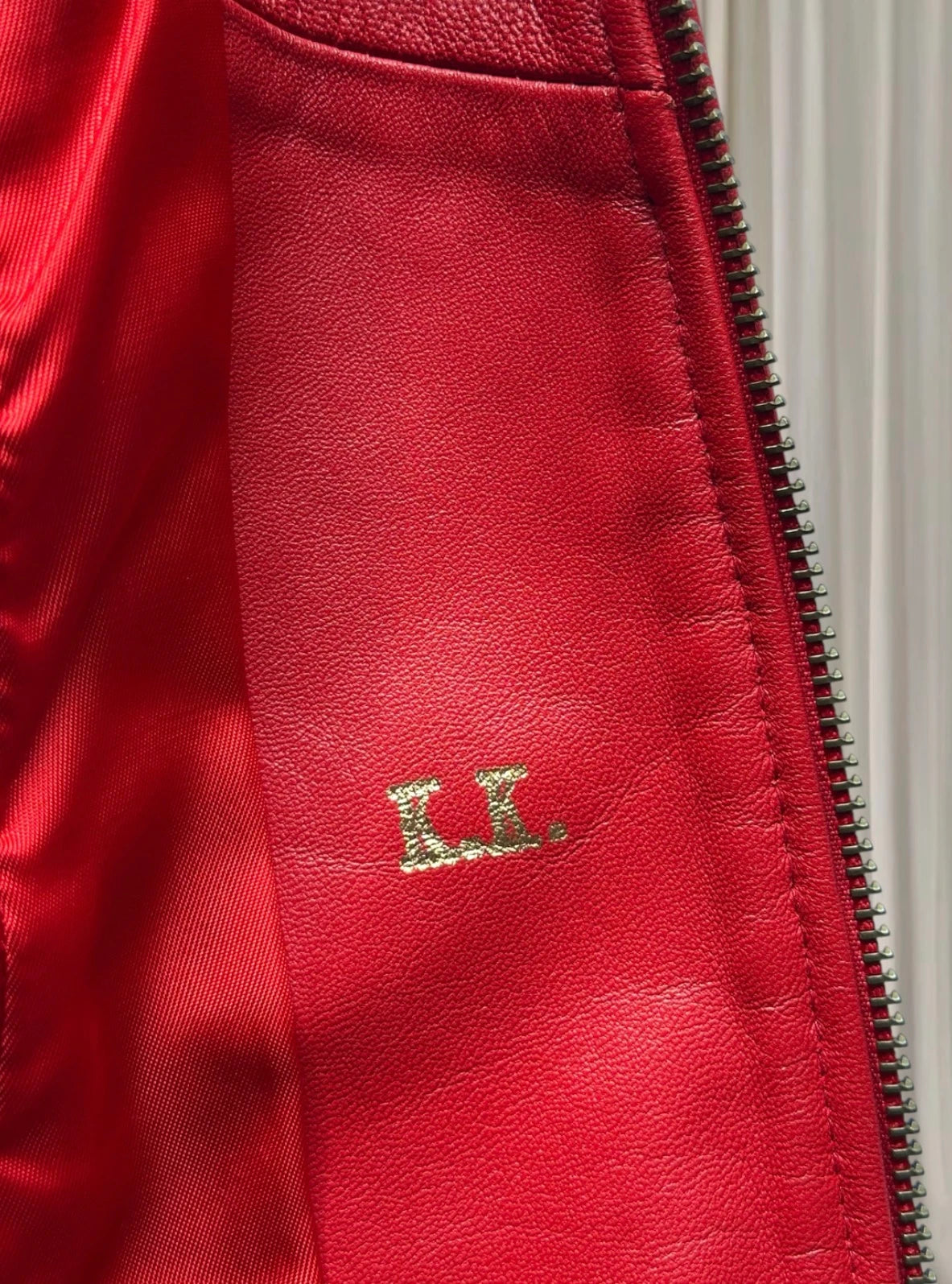 Perruzi Italian Vintage Leather Jacket -Red Women's Classic Zip-Up M - Image 8