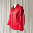 Perruzi Italian Vintage Leather Jacket -Red Women's Classic Zip-Up M - Image 4