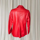 Perruzi Italian Vintage Leather Jacket -Red Women's Classic Zip-Up M - Image 5