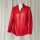Perruzi Italian Vintage Leather Jacket -Red Women's Classic Zip-Up M - Image 1