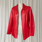 Perruzi Italian Vintage Leather Jacket -Red Women's Classic Zip-Up M - Image 2