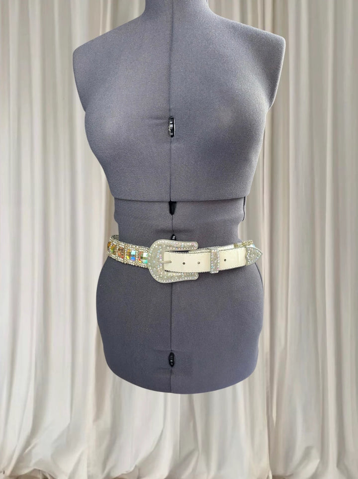 Vintage Brighton Western Belt - Rhinestone and Iridescent Crystal  - Image 1