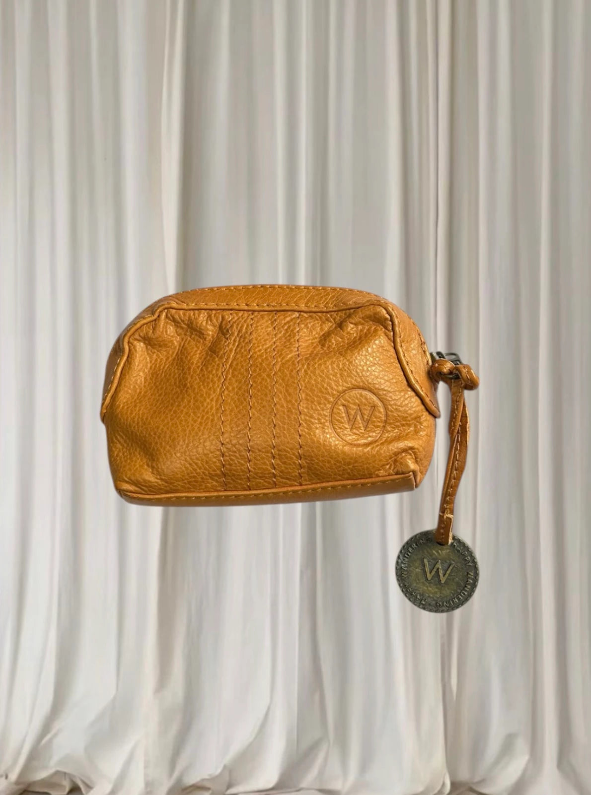 WANDERERS Small Leather Pouch - Vibrant Mustard Yellow Coin Purse - Image 1