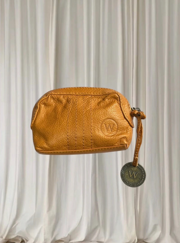 WANDERERS Small Leather Pouch - Vibrant Mustard Yellow Coin Purse - Image 1