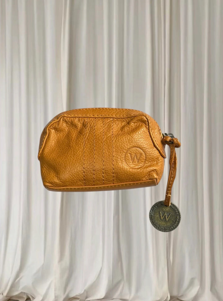 WANDERERS Small Leather Pouch - Vibrant Mustard Yellow Coin Purse - Image 1