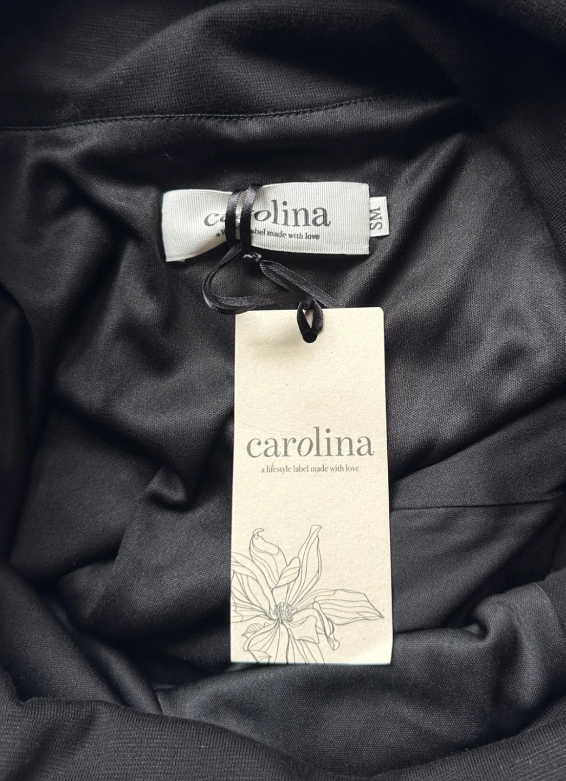 Carolina Lifestyle Megan Dress - Black Cowl Neck Ruched Midi Dress S/M - Image 7