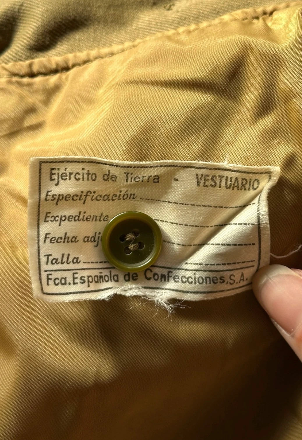 Vintage Spanish Army Military Trench Coat - Double-Breasted Olive Drab L - Image 5