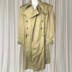 Vintage Spanish Army Military Trench Coat - Double-Breasted Olive Drab L - Image 1