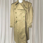 Vintage Spanish Army Military Trench Coat - Double-Breasted Olive Drab L - Image 2