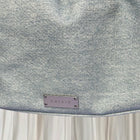 Y2k Denim Quilted Fringe Pouch Shoulder Bag - Light Blue With Elegant Pearl Charm - Image 5