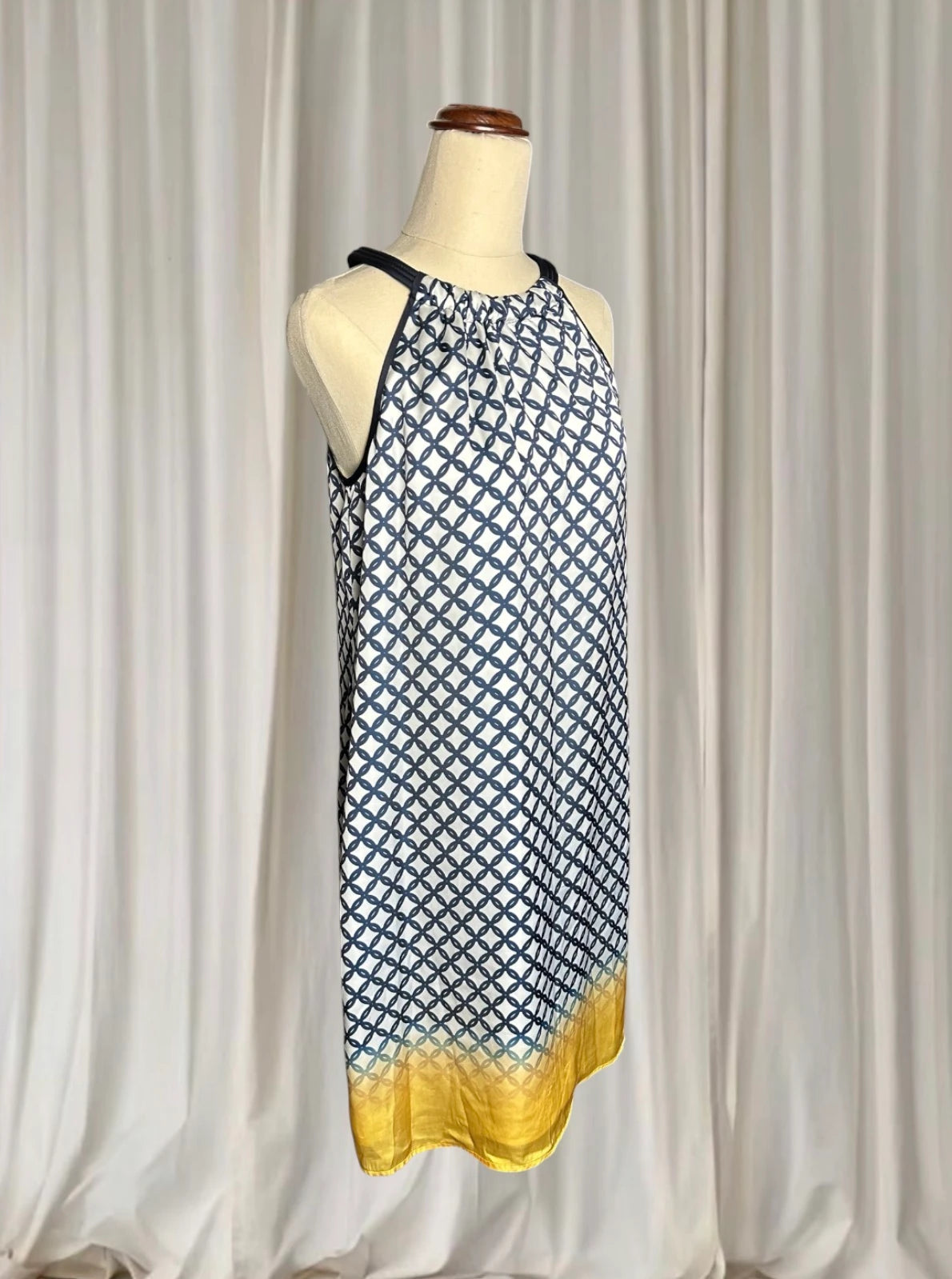 Jane Lamerton Geometric La Mer Print Halter Dress - AU10 NEW - Image 3