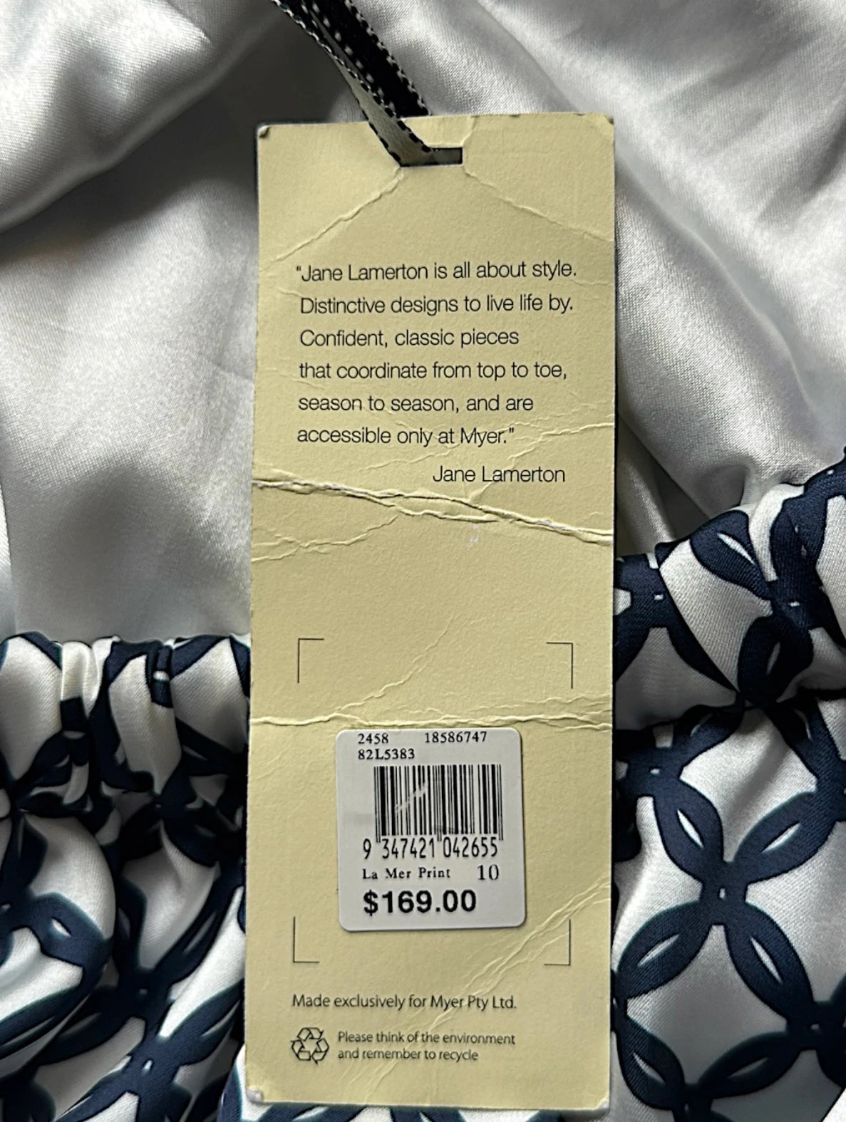 Jane Lamerton Geometric La Mer Print Halter Dress - AU10 NEW - Image 5