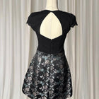 Lipsy London Floral Jacquard Skater Dress - Fit-and-Flare Mini UK10 - Image 4