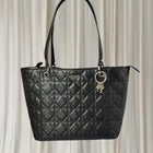 Guess Large Tote Handbag - Quilted Black Shoulder Bag - Image 1